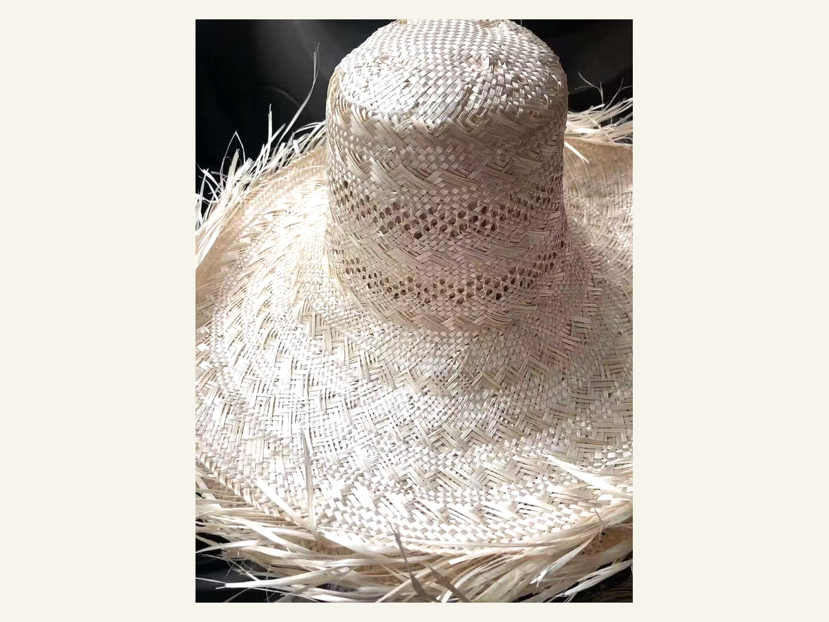 Double-Openwork Band natural straw hat body N02 for wholesale hat production