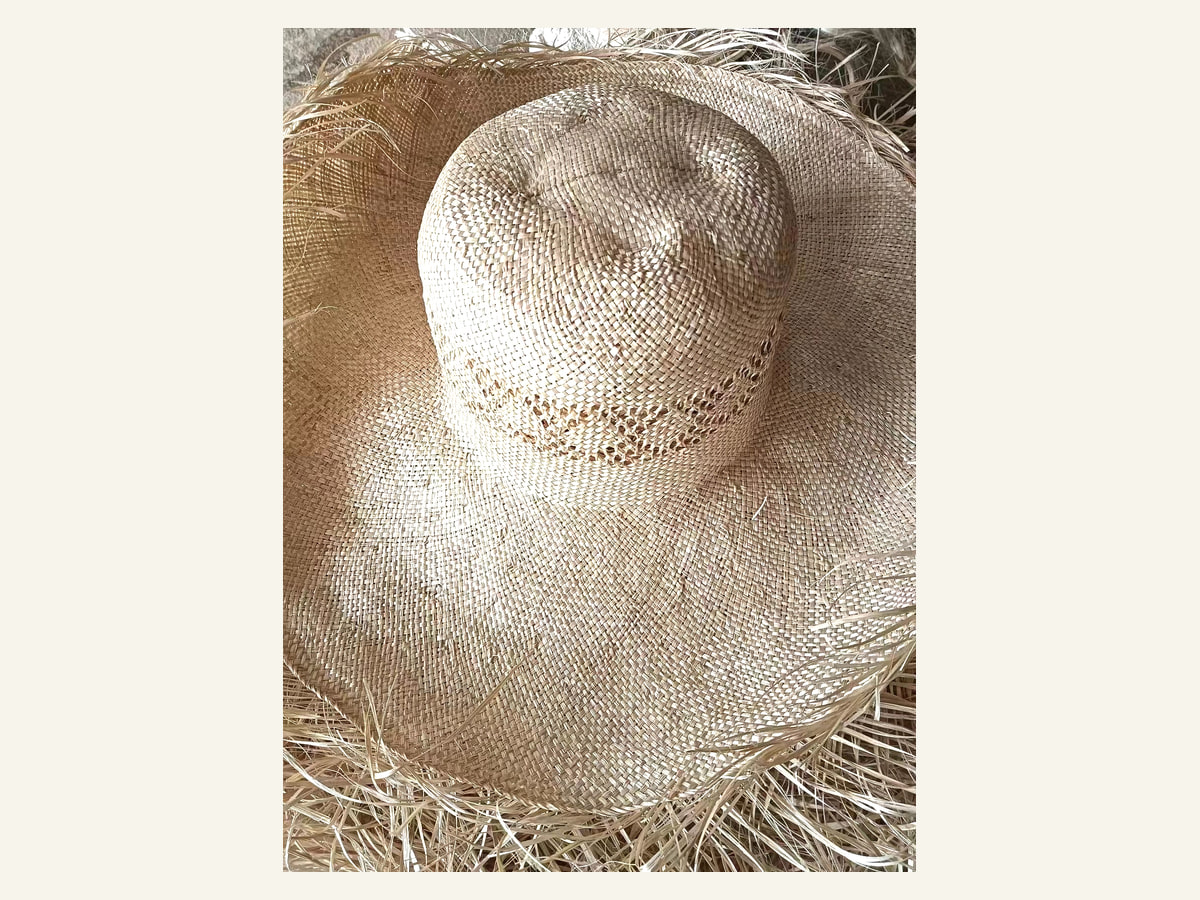Natural-Tone Openwork Band natural straw hat body N07 for wholesale hat production