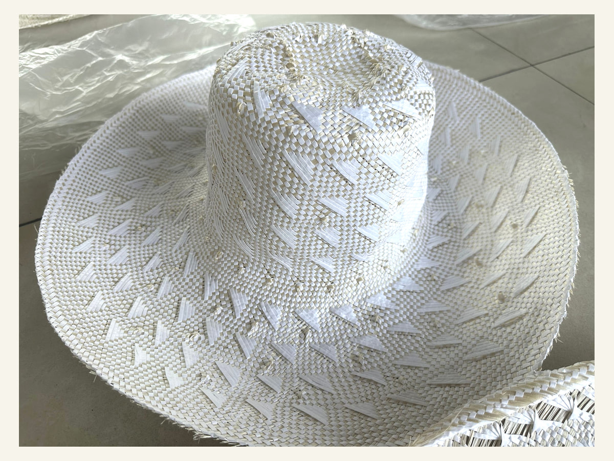 Large-Diamond Openwork natural straw hat body N24 for wholesale hat production