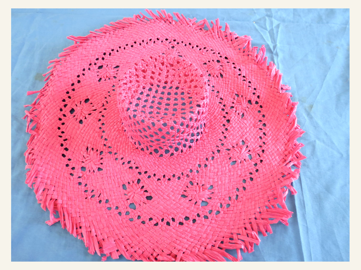 coral floral openwork 5BU paper hat body handwoven paper hat body P19 for wholesale production