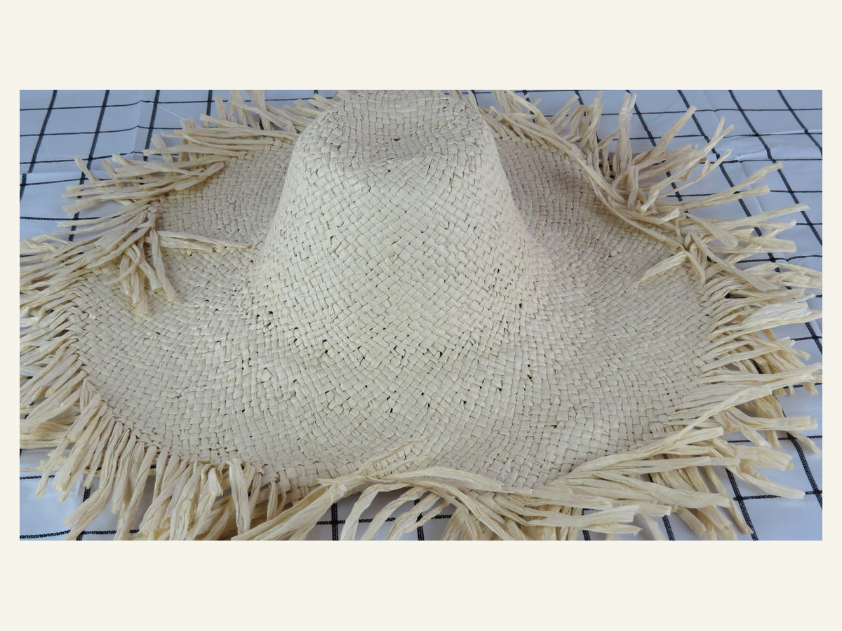 solid wide brim Bangora-style paper hat body handwoven paper hat body P21 for wholesale production