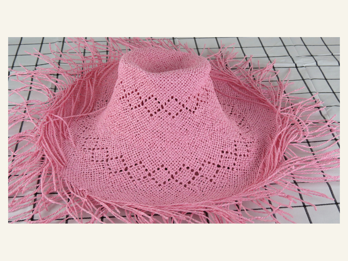 pink diamond openwork 3BU paper hat body handwoven paper hat body P22 for wholesale production