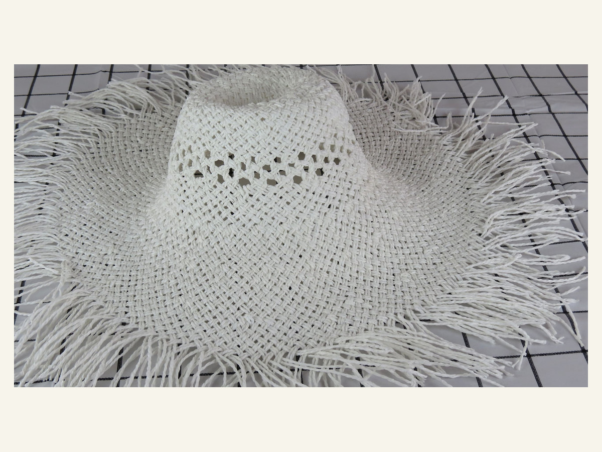 white eyelet band 3BU paper hat body handwoven paper hat body P24 for wholesale production