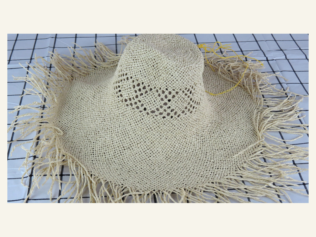 white diamond band Bangora-style paper hat body handwoven paper hat body P27 for wholesale production
