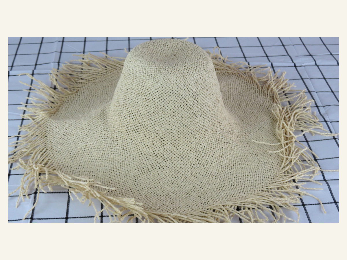 soft crown fringed 3BU paper hat body handwoven paper hat body P32 for wholesale production