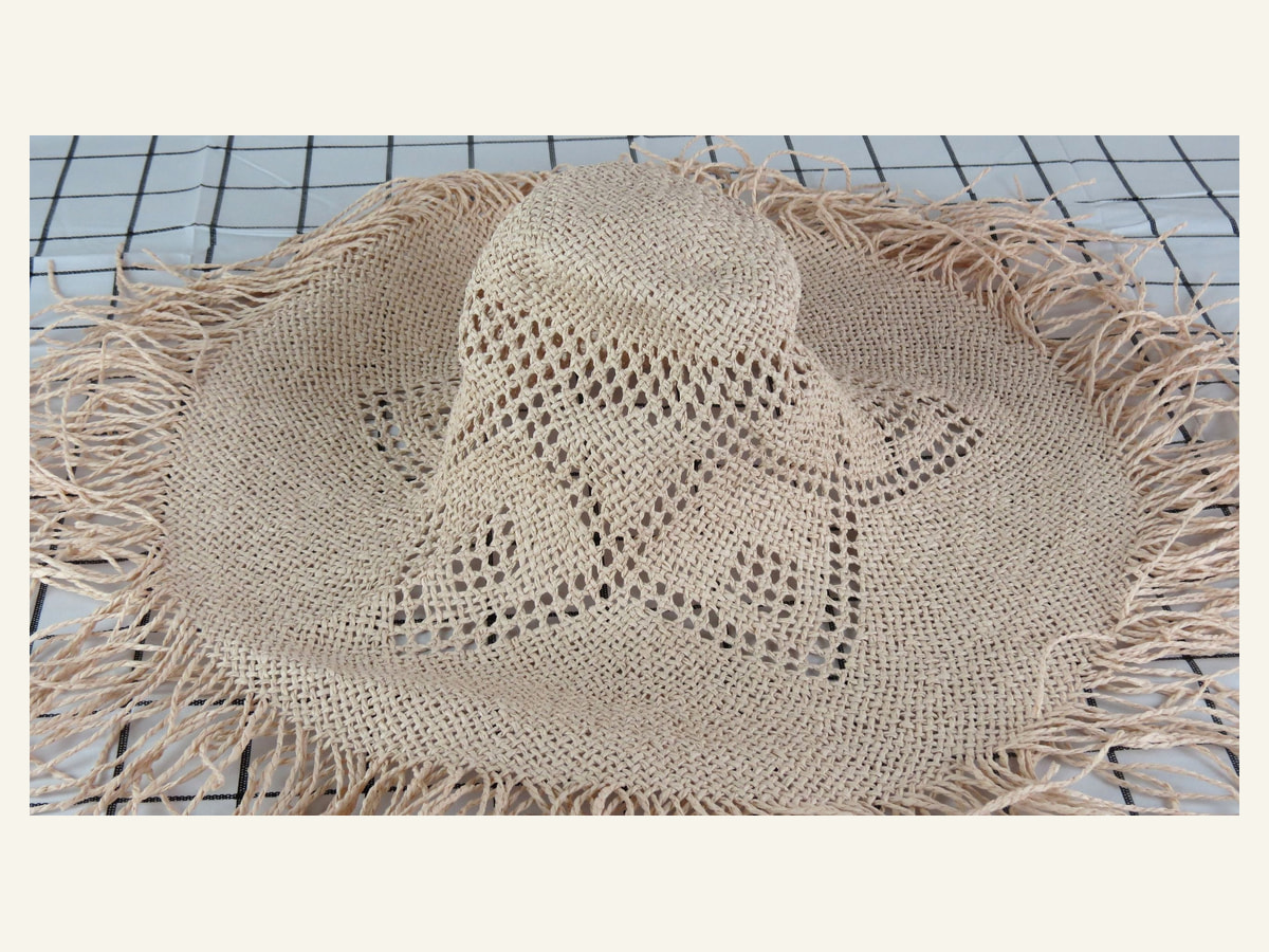 star openwork fringed Bangora-style paper hat body handwoven paper hat body P37 for wholesale production
