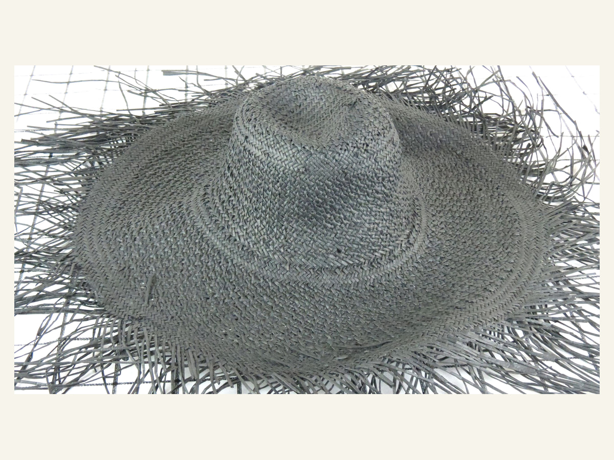 grey concentric weave Shantung paper hat body handwoven paper hat body P38 for wholesale production