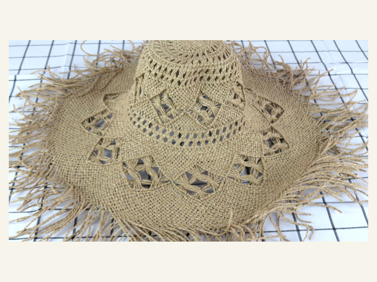 multi diamond openwork Shantung paper hat body handwoven paper hat body P42 for wholesale production