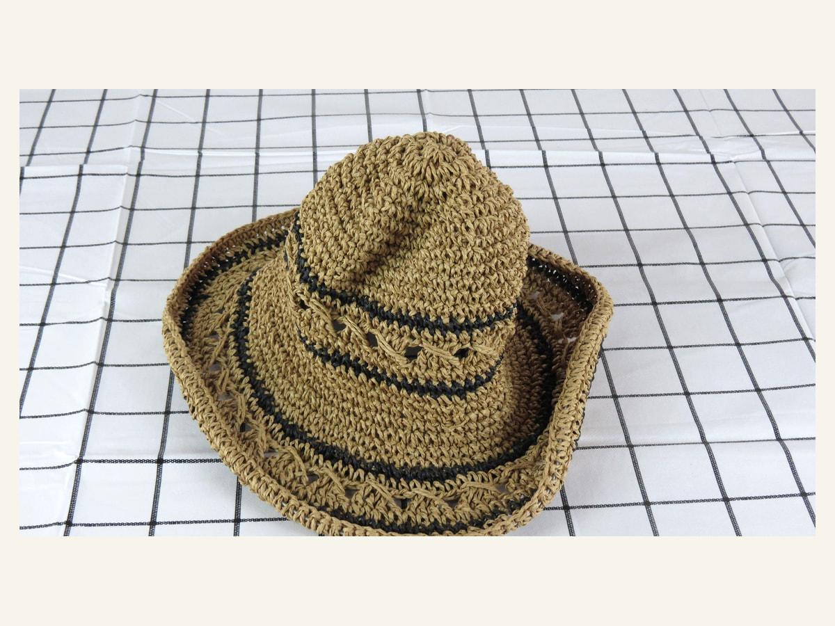 two tone crochet cowboy 3BU paper hat body handwoven paper hat body P50 for wholesale production